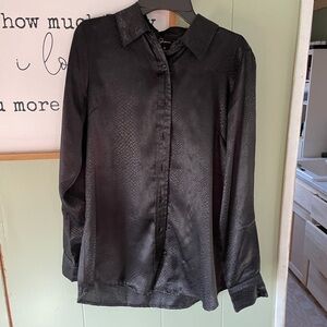 Chic Black Satin Blouse